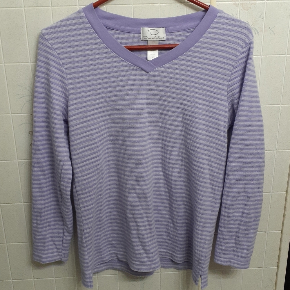 Lilac Oscar de la Renta Thermal Top Medium